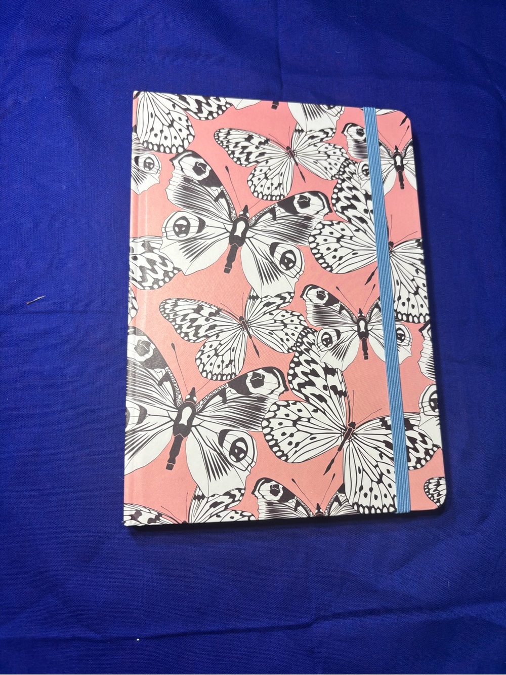 New Stylish Pink Butterfly Tablet Cover with Blue Elastic Strap 96 Pages